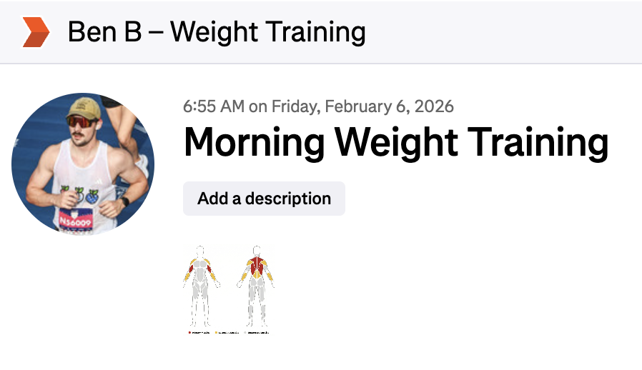 Muscle map on Strava